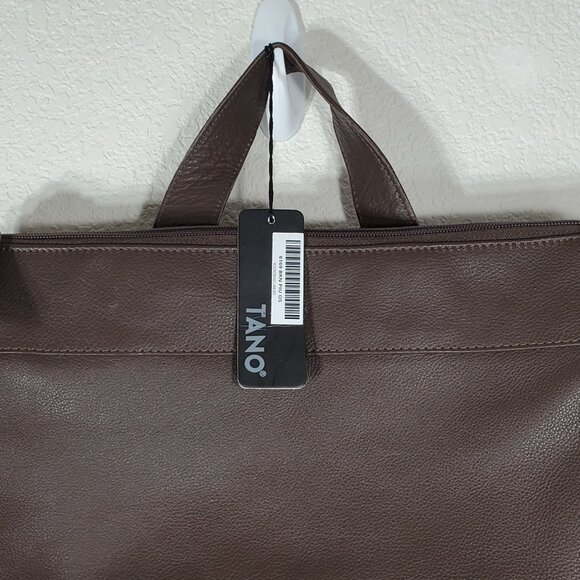 NWT Tano Brown Italian Leather Backpack With Adjustable Straps & Top Handle - Picture 10 of 14
